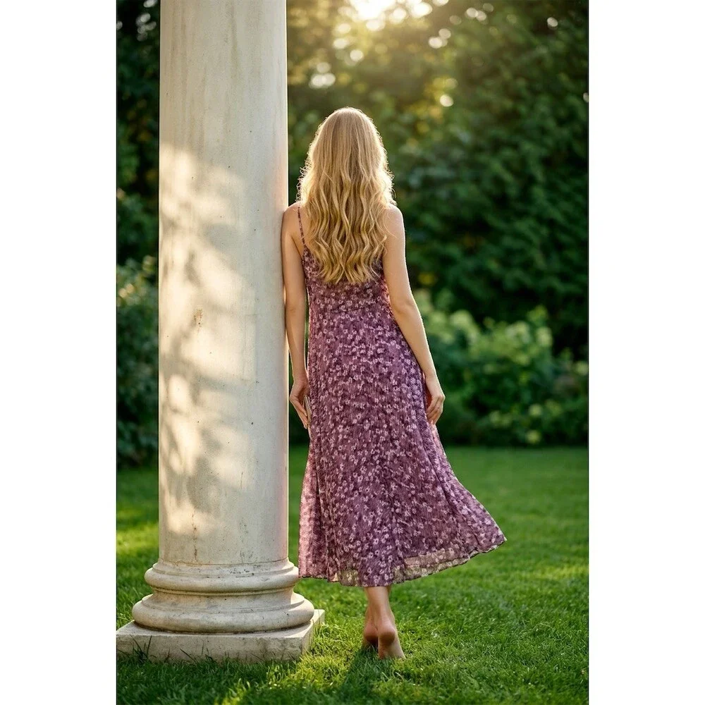 Rosie Posie Floral Midi Dress Womens M floral Slip Sundress nwt flowy - Picture 5 of 8
